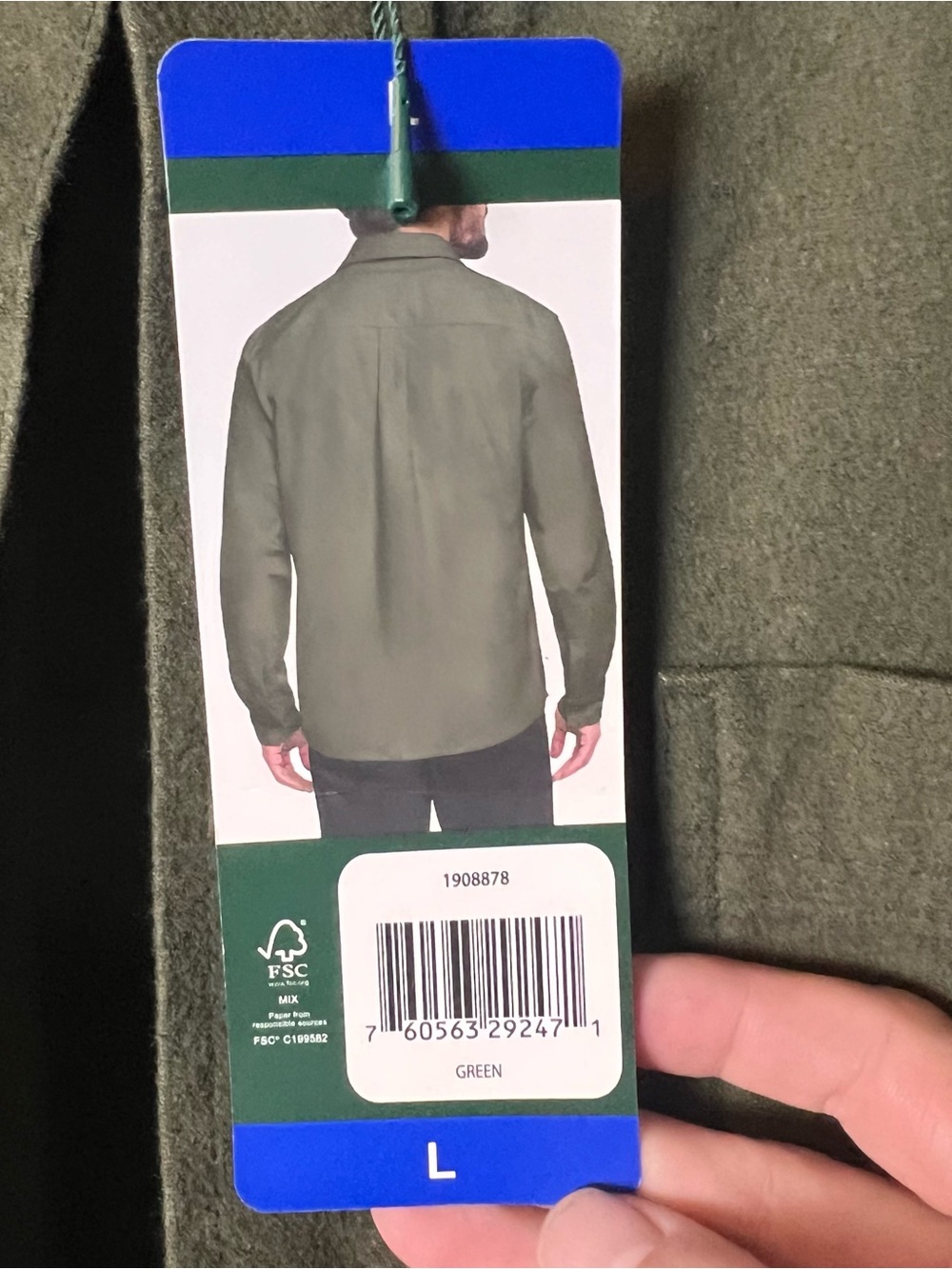Woolrich Men's NWT Green Label Chamois Shirt Jacket Olive Cotton Workwear Sz. L - Picture 7 of 9